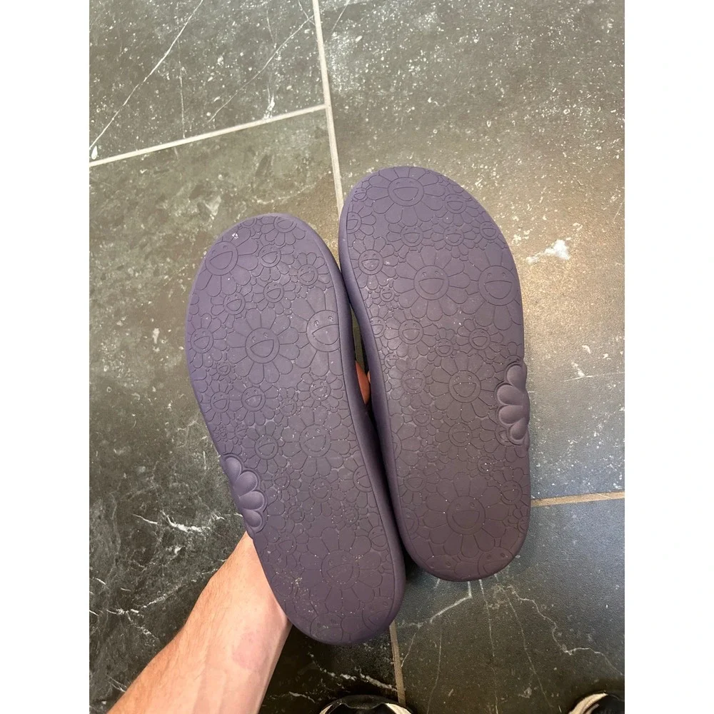 Takashi Murakami Ohana Full-Bloom Slides Purple Mens Size 12 Flower Sandals